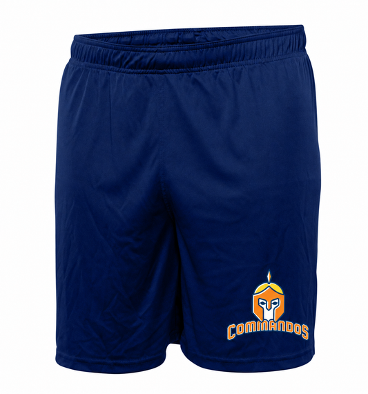 Short sport marine Commandos sans lacets, logo agrandi de 15 %, visuel approuvé