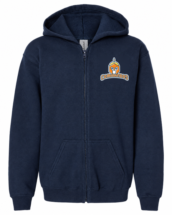 Veste zip classique bleu marine Commandos avec logo officiel approuvé