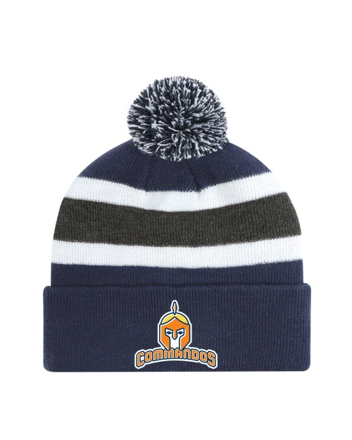 Tuque enfant Commandos marine, blanc et gris avec logo officiel